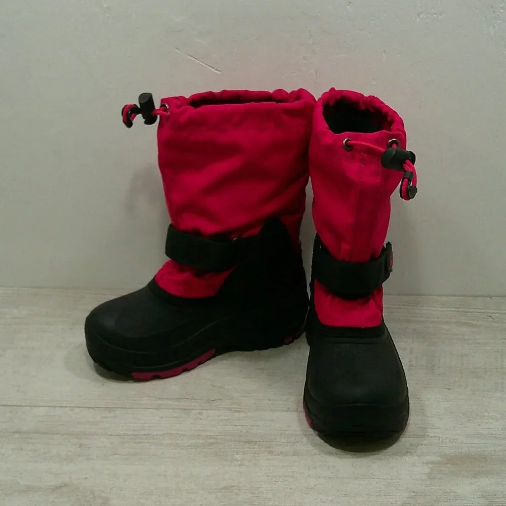 Kamik Fuchsia Black Waterproof Kids' Waterbug Winter Boot | Snow Boot Size 12